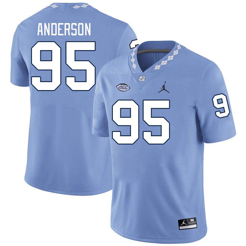 Men #95 Daniel Anderson North Carolina Tar Heels College Football Jerseys Stitched-Carolina Blue
